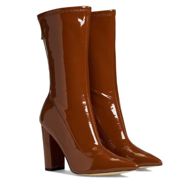 GUESS Abbale Block Heel Mid Calf Boots in Caramel NEW Size 10 - Picture 3 of 7